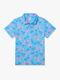 The Flock Party (Boys Performance Polo)- Turquoise