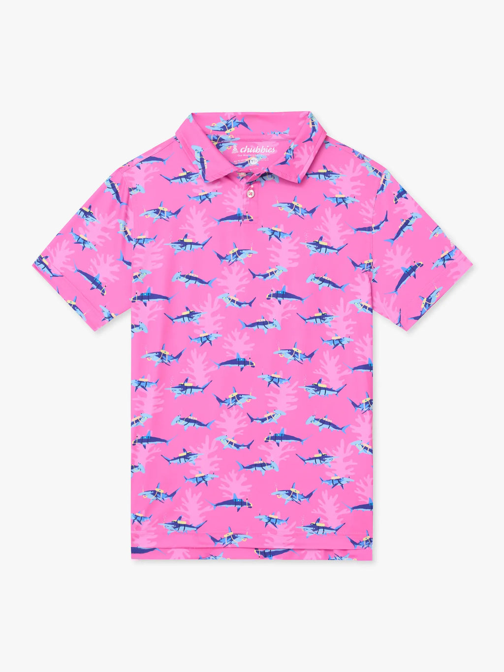 The Great Pink Shark (Boys Performance Polo)