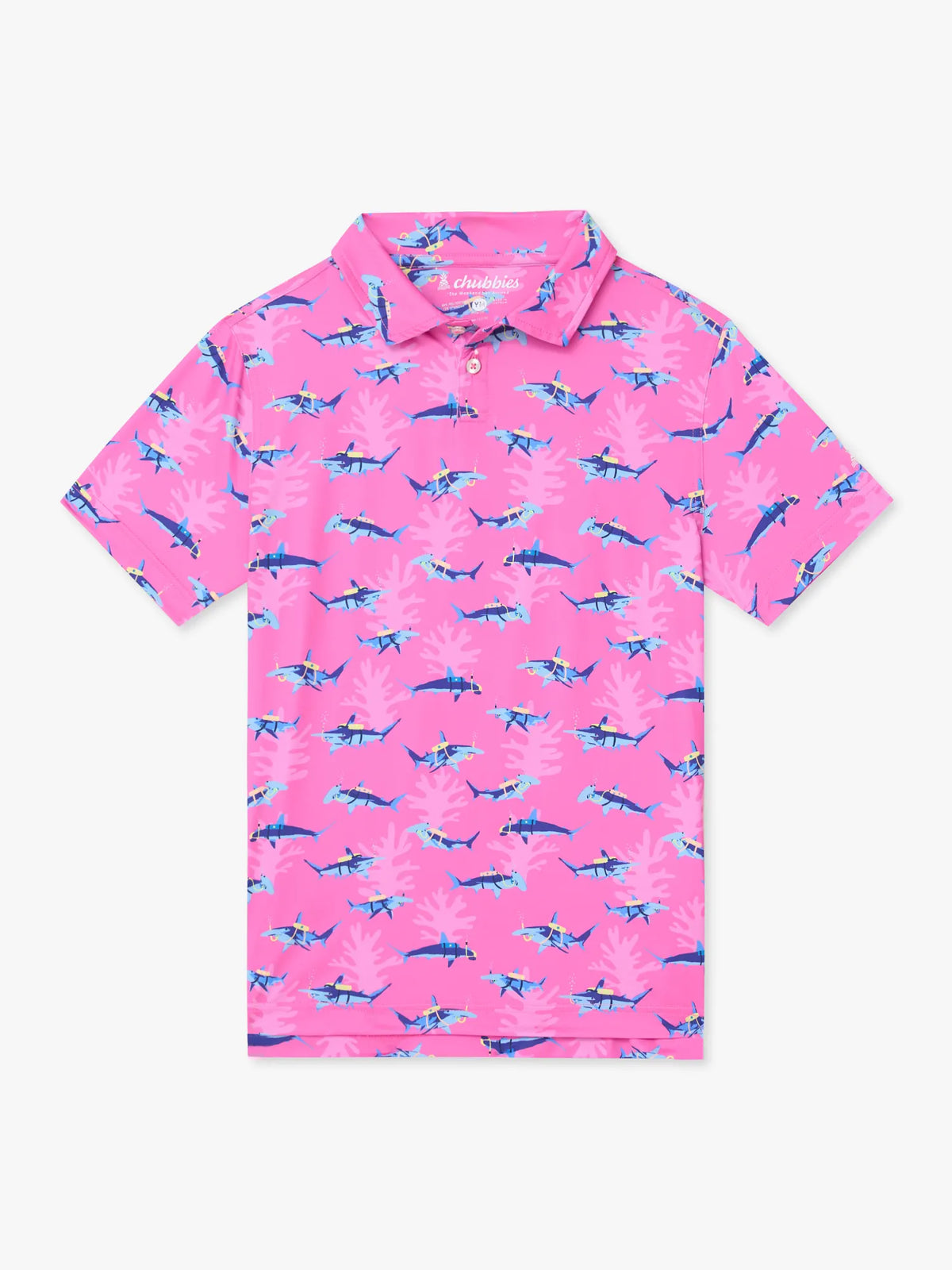 The Great Pink Shark (Boys Performance Polo)