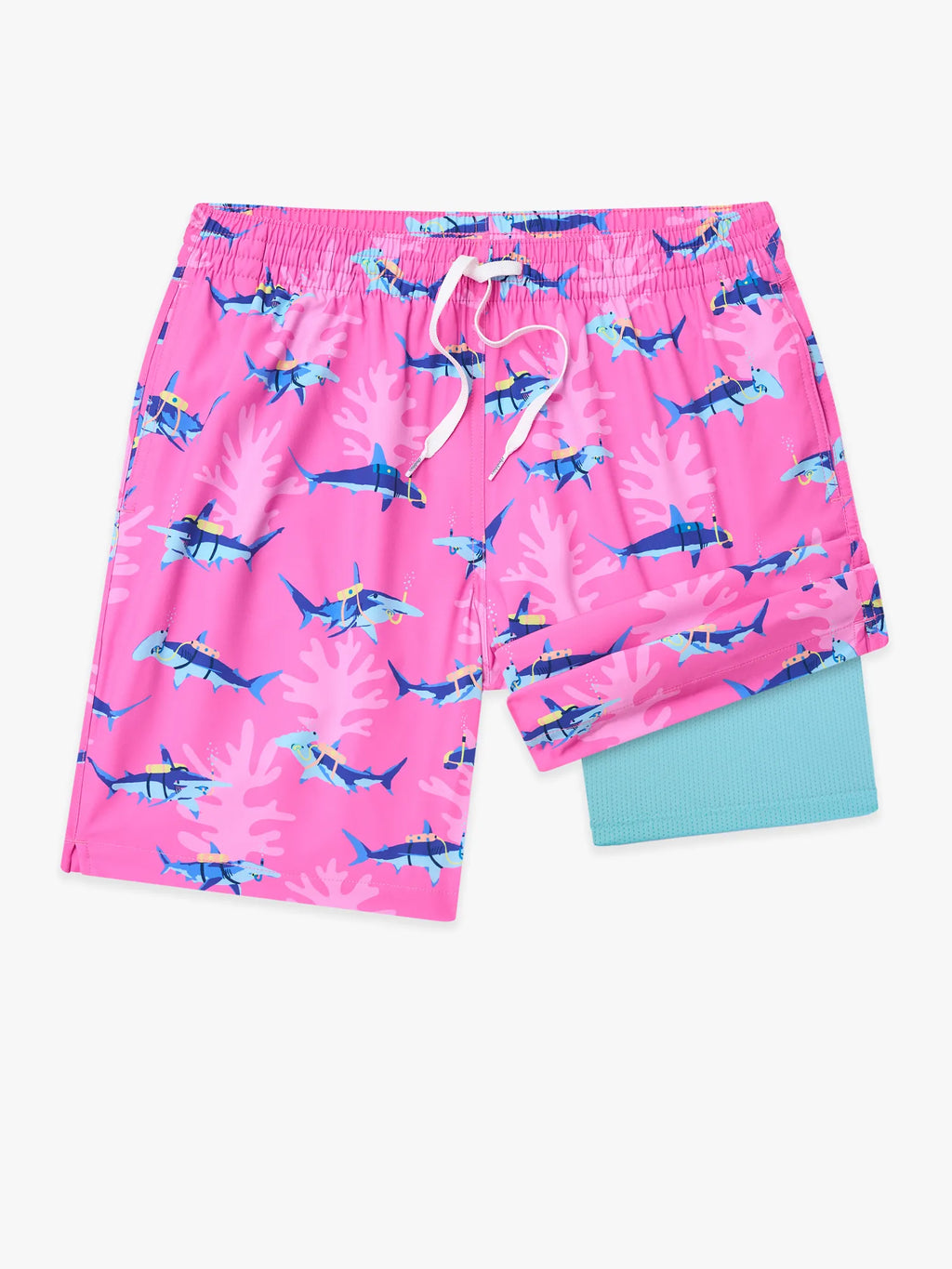 The Great Pink Sharks 7" (Classic Lined Swim Trunk)