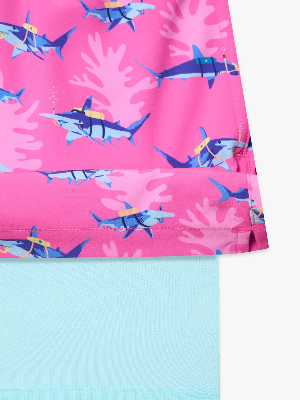 The Great Pink Sharks (Boys Lined Swim Trunk)