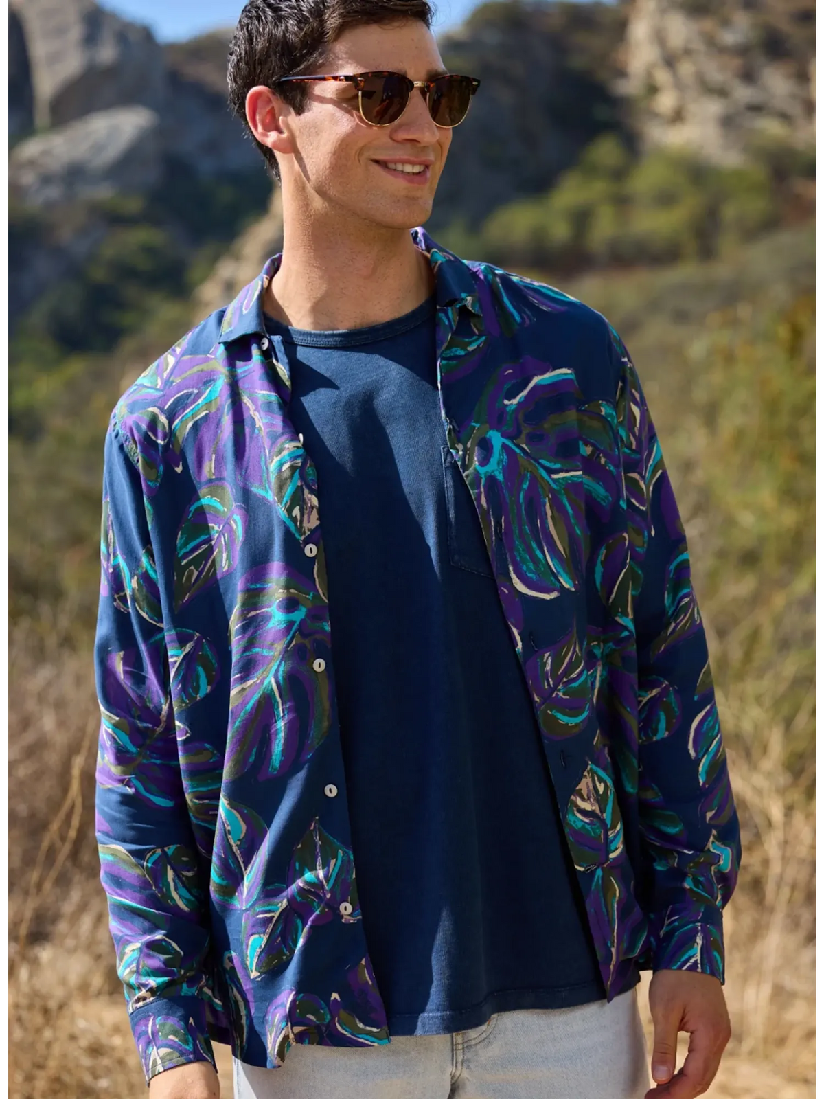 The Variegated (LS Rayon Sunday Shirt)- Purple