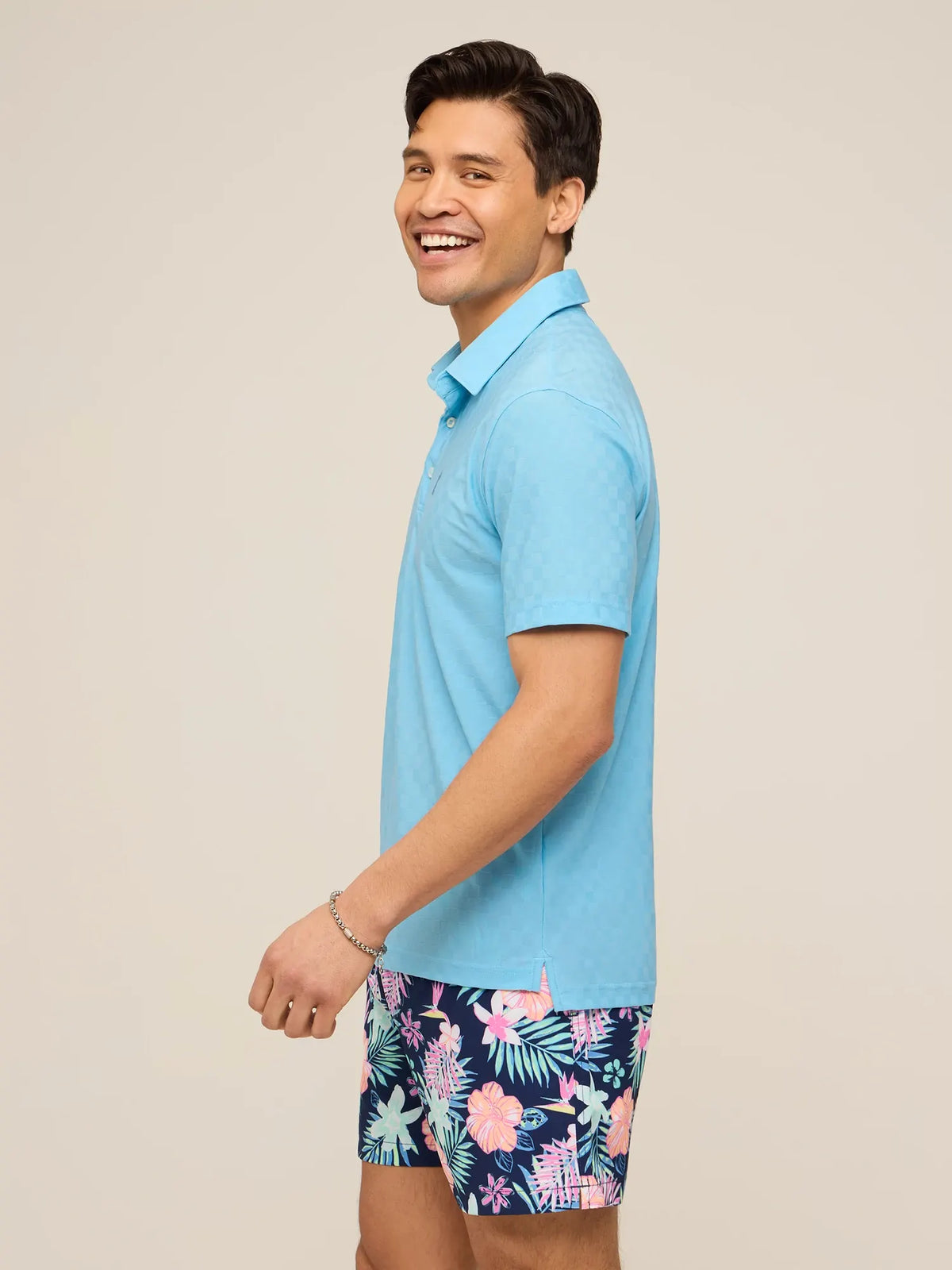 The Afternoon Blue (Textured Performance Polo)