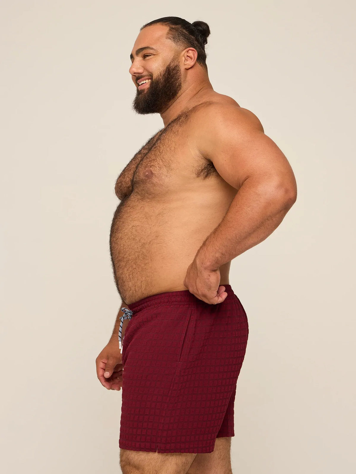 The Burgundies 5.5" (Grid Textured Lined Swim)
