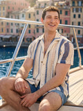 The Calm Seas (Crochet Sunday Shirt) - Cream/Navy (CQS)