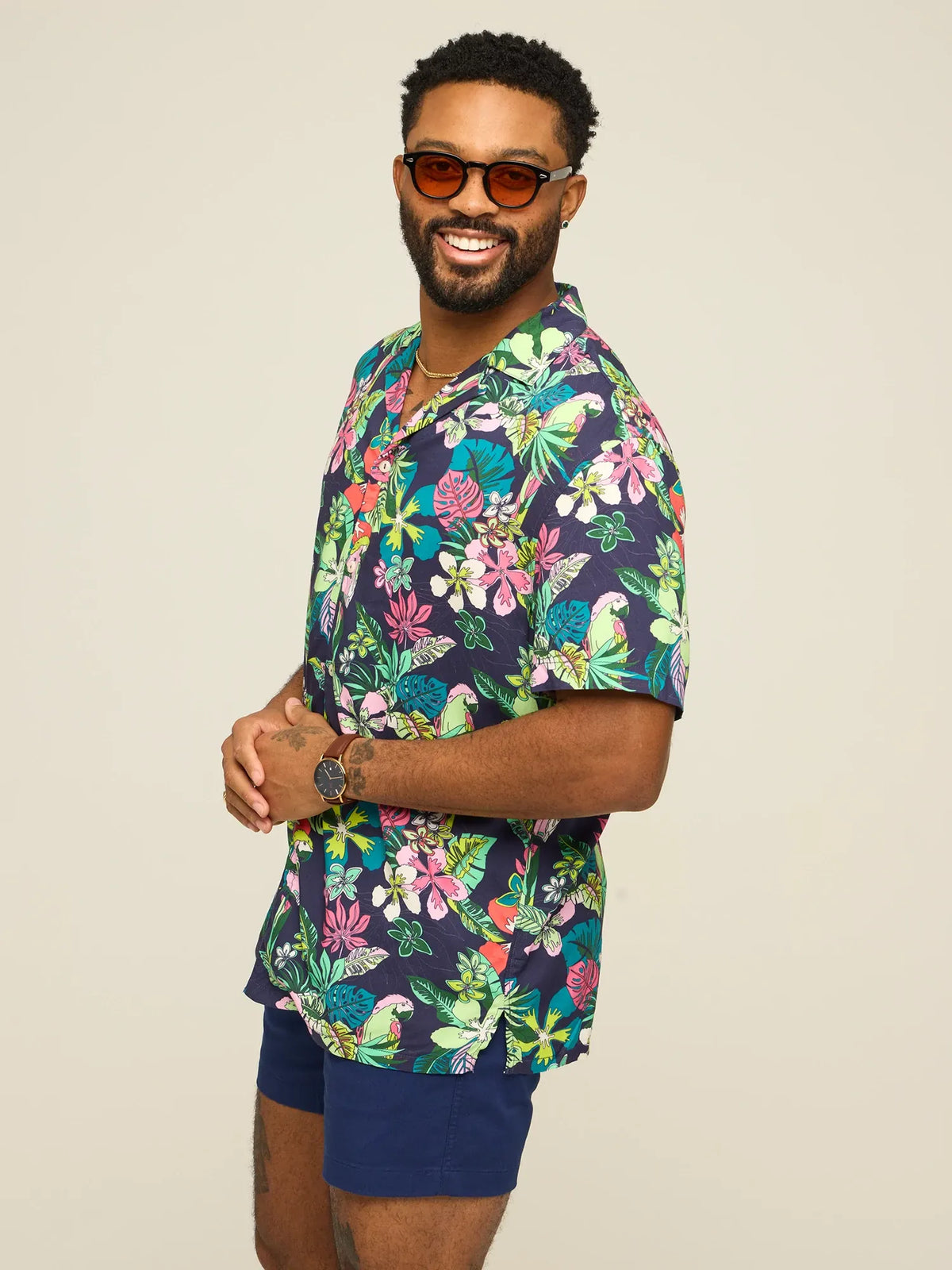 The Canopy (Rayon Sunday Shirt)- Navy