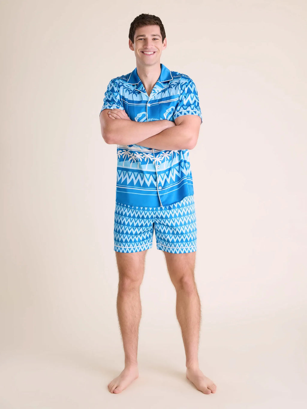 The Fly-Mingo- Blue (Satin Sleep Shirt)