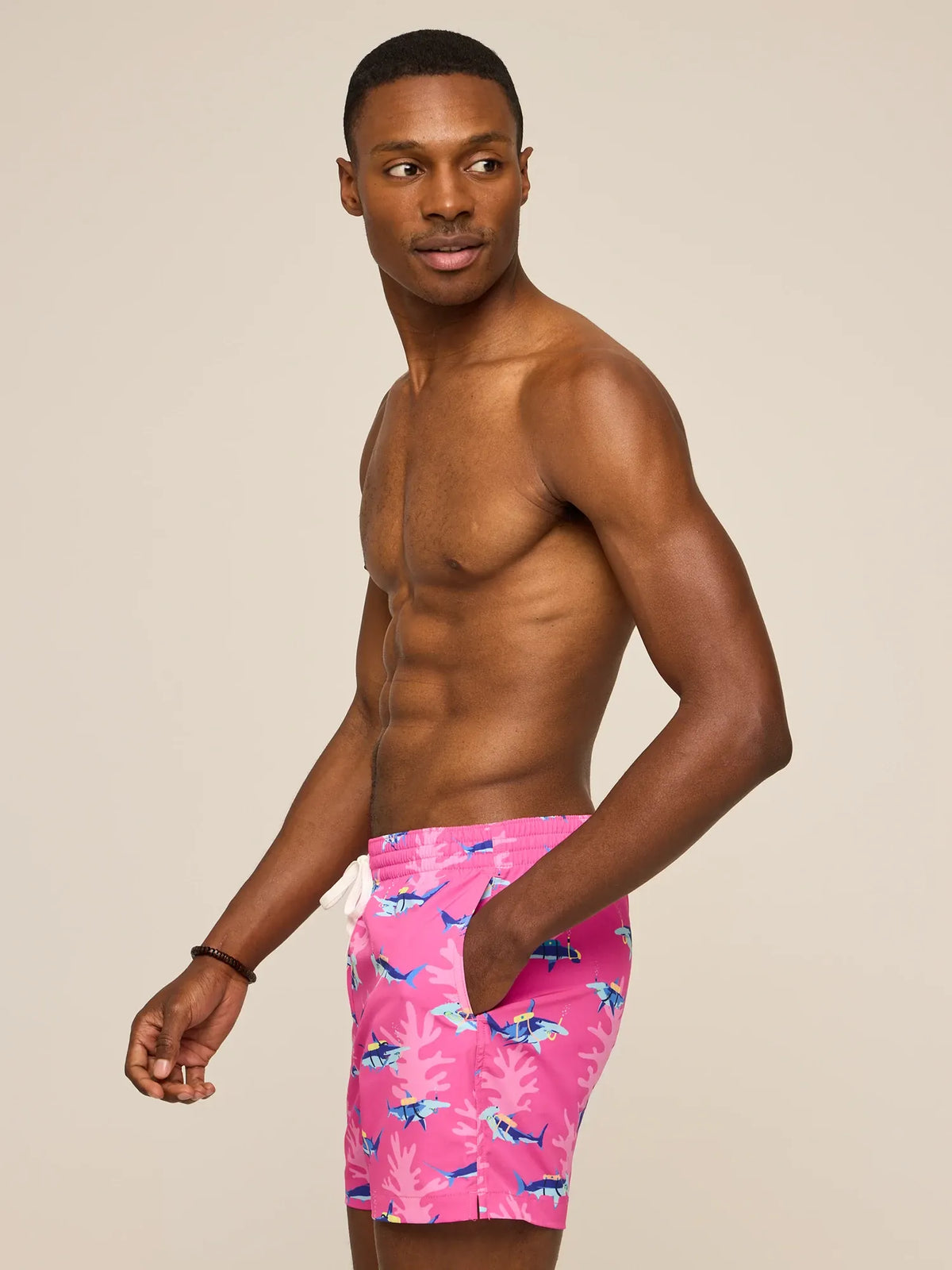 The Great Pink Sharks 5.5" (Classic Swim Trunk)