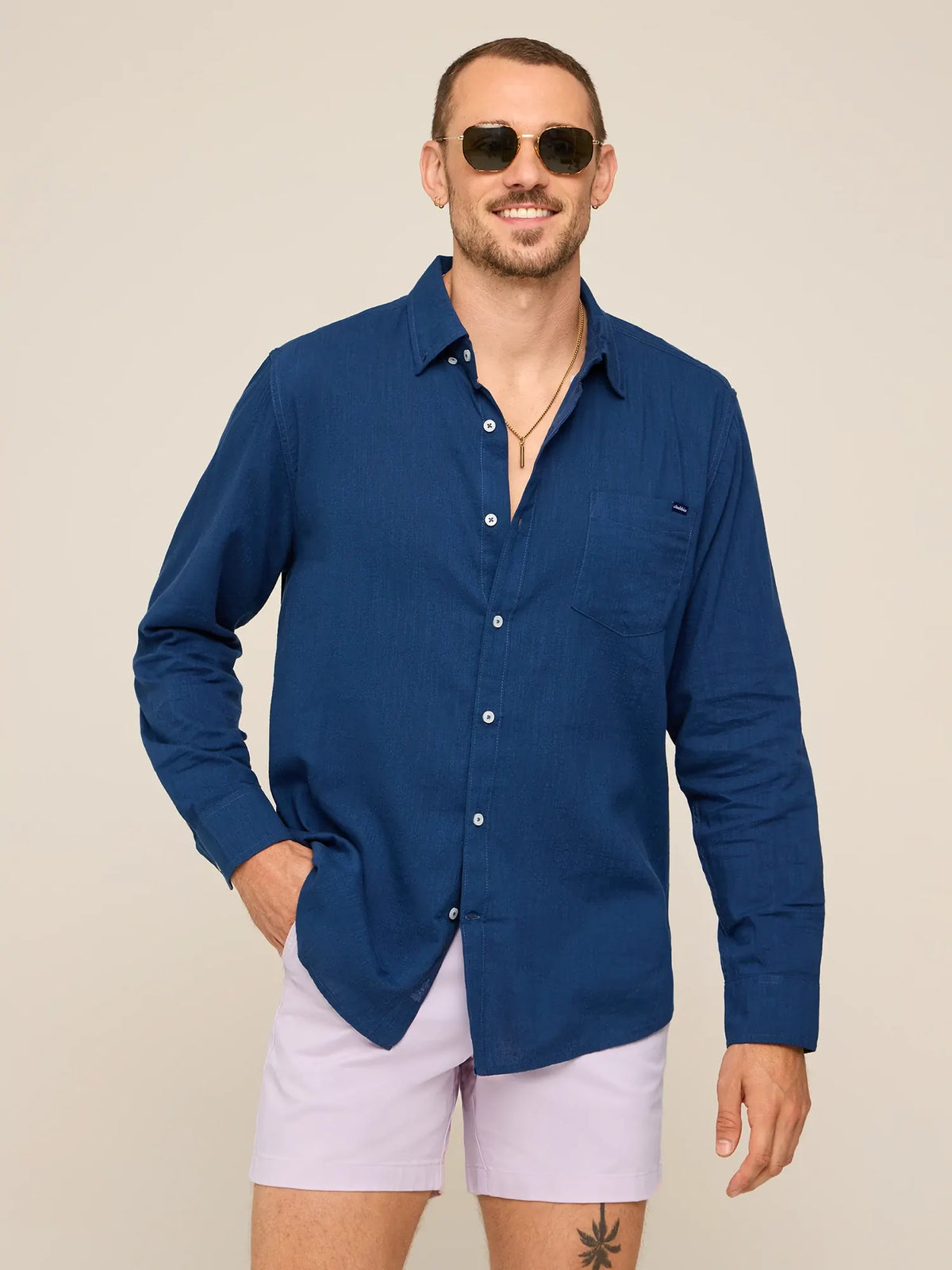 The Midnight Marine (LS Resort Weave Friday Shirt)