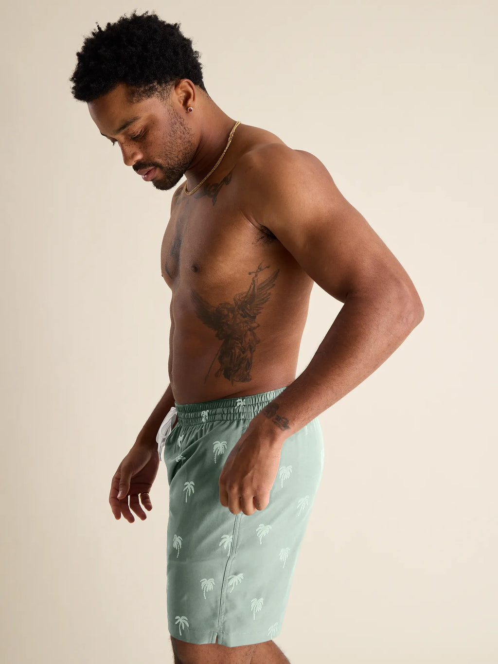The Midnight Palms 7" Classic Lined Swim Trunk - Olive