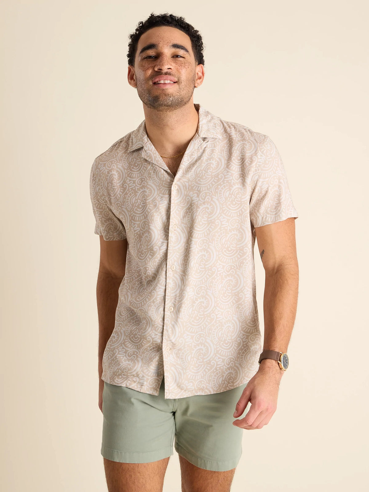 The Screen Saver (Rayon Sunday Shirt) - Taupe
