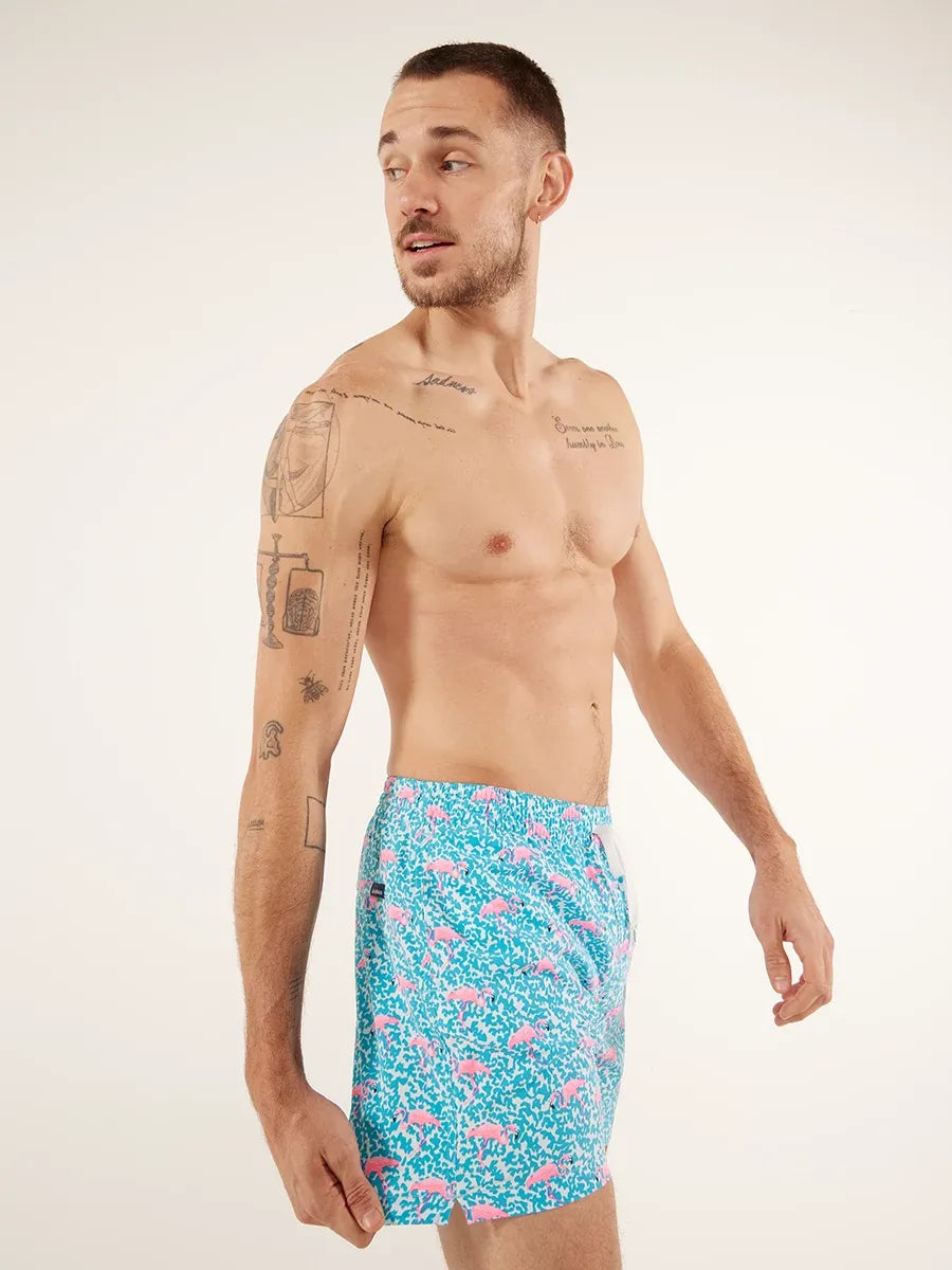 The Domingos Are For Flamingos 5.5" (Lined Classic Swim Trunk)