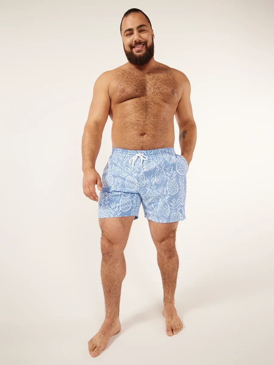 The Thigh-Napples 5.5" (Faded Lined Classic Swim Trunk)