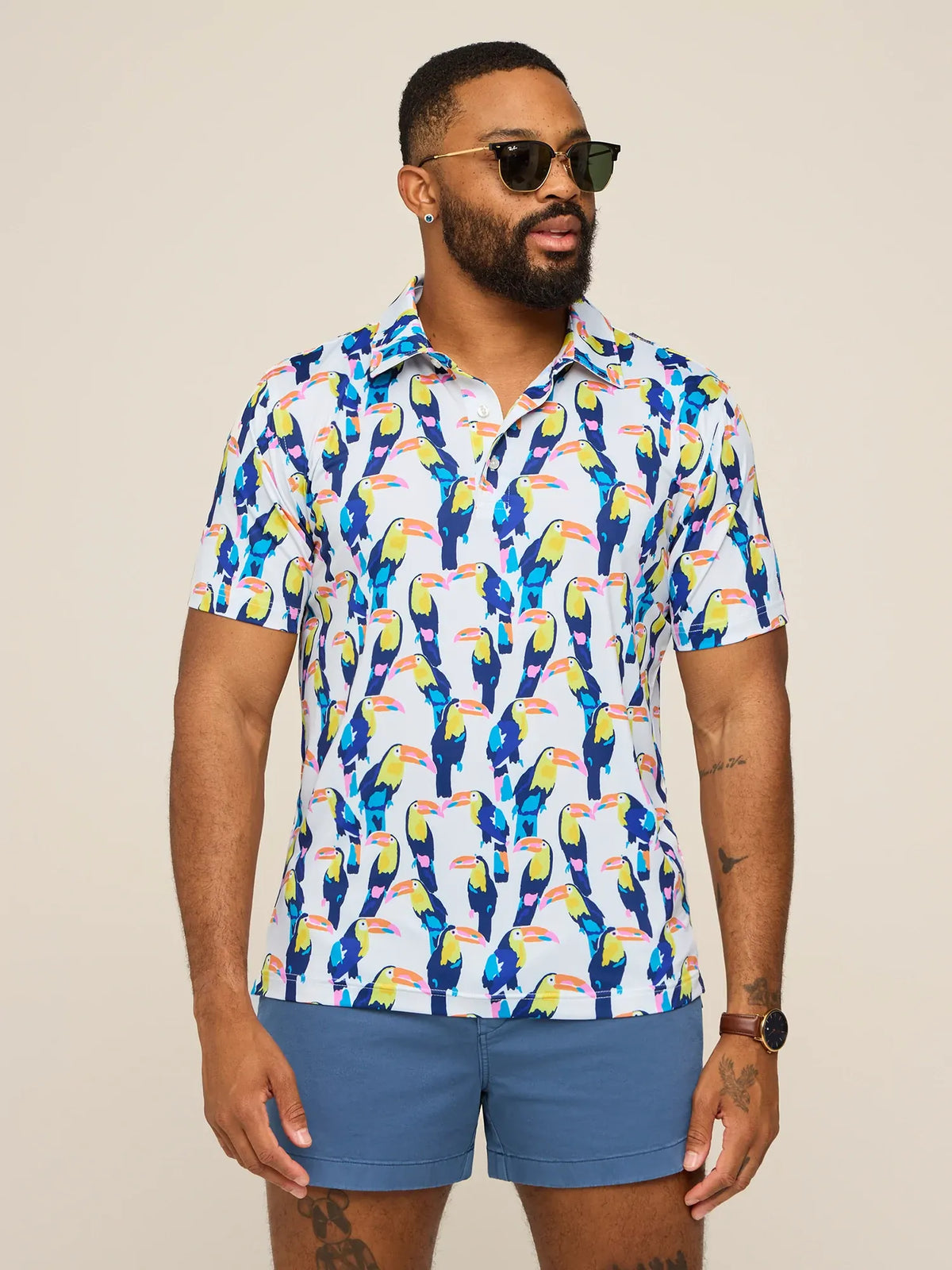 The Toucan Play At That Game (Performance Polo)- White
