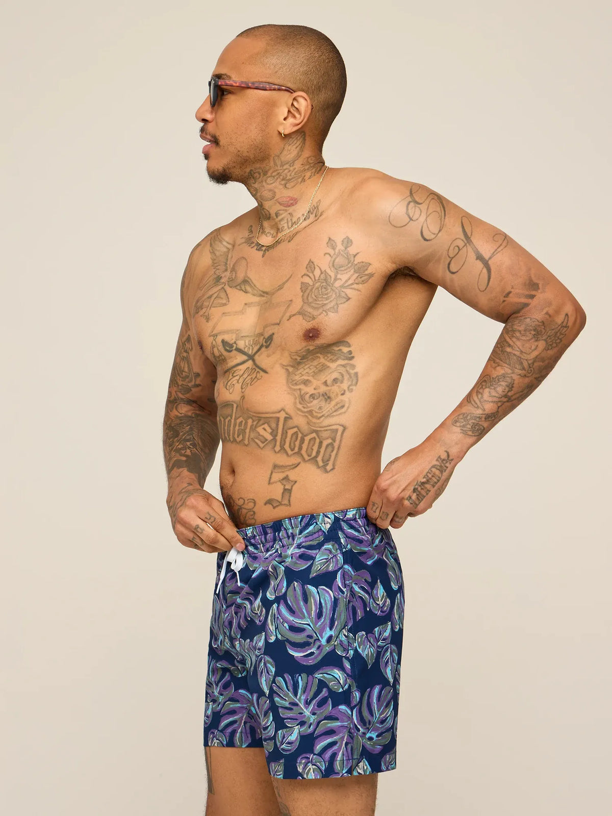The Variegateds 5.5" (Classic Lined Swim Trunk)- Purple