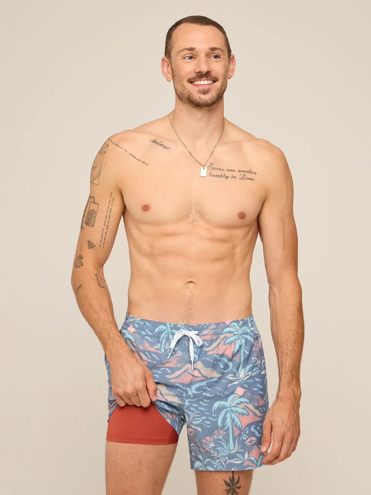The Washed Ashores 5.5" (Classic Lined Swim Trunk)- Gray