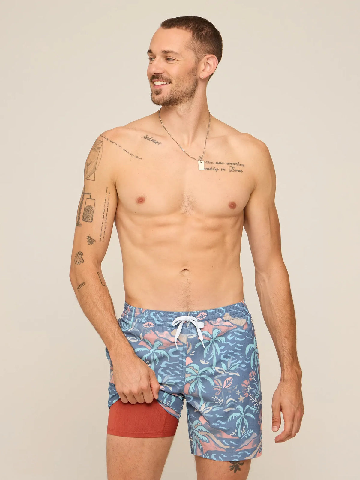 The Washed Ashores 7" (Classic Lined Swim Trunk)- Gray