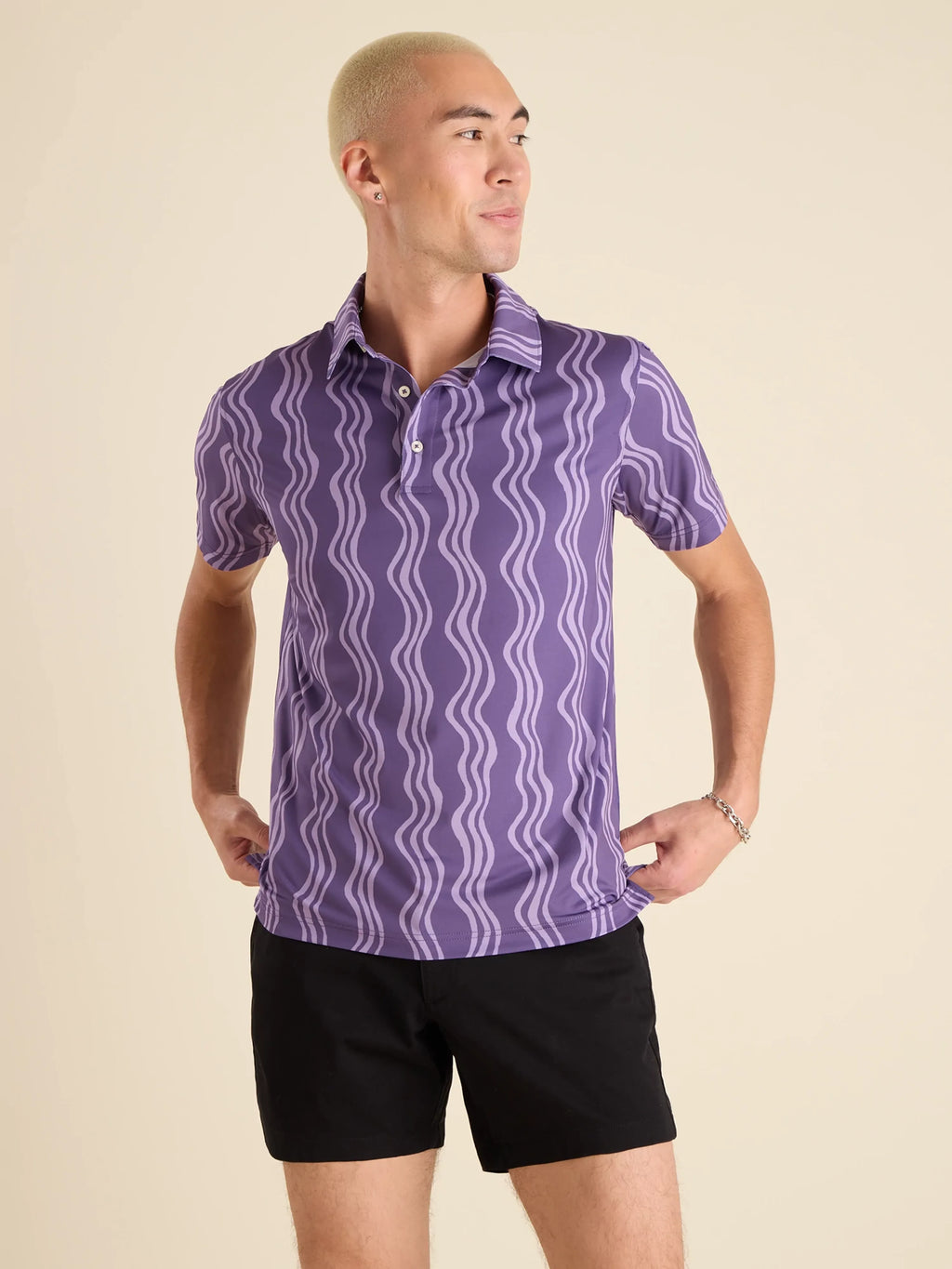 The Wavy Daze (Performance Polo) - Purple