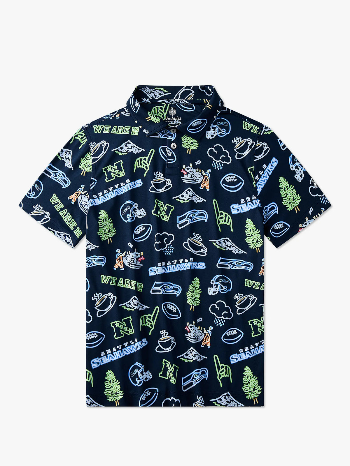 The Neon Seahawks (NFL Boys Performance Polo)