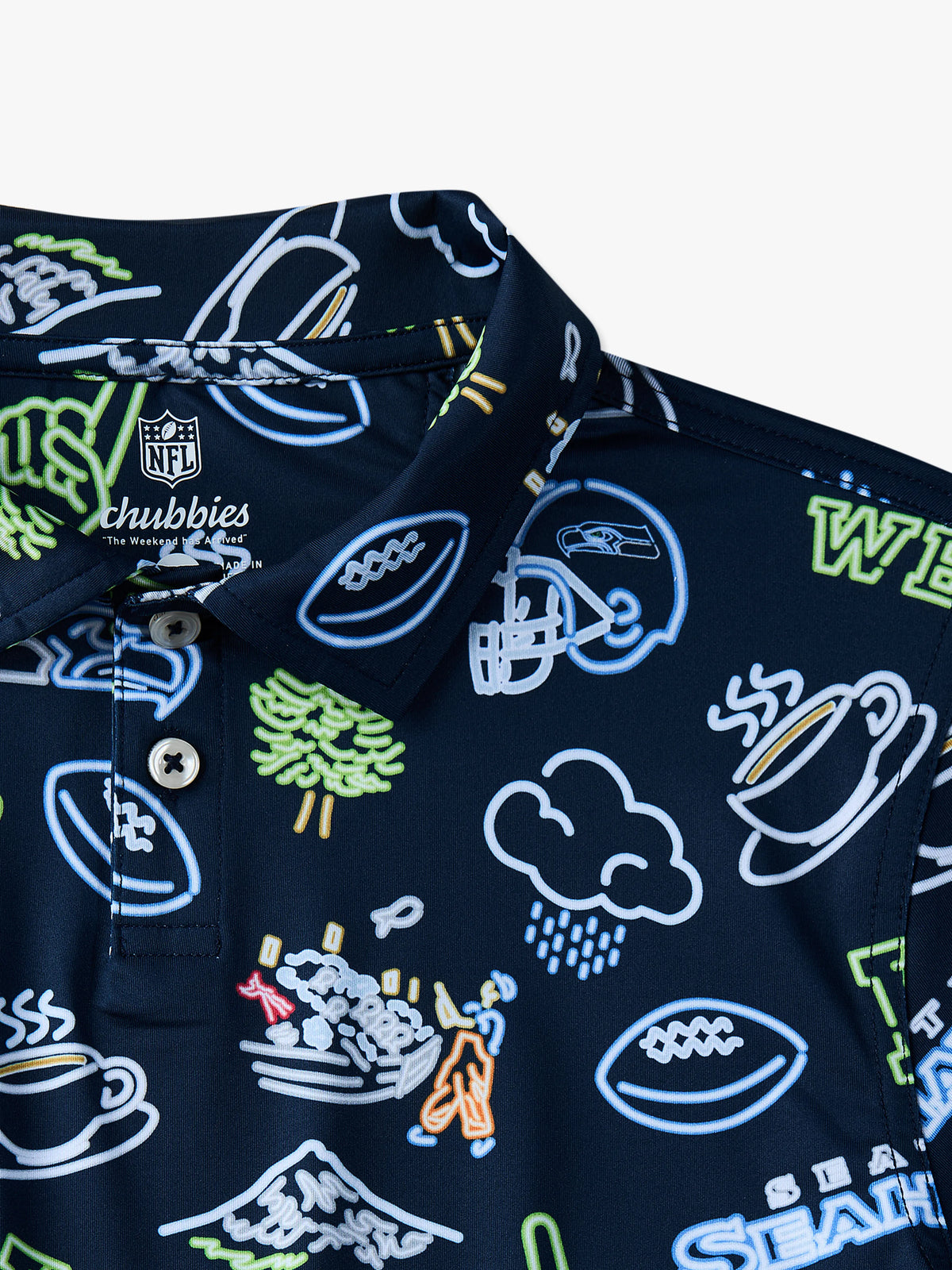 The Neon Seahawks (NFL Boys Performance Polo)