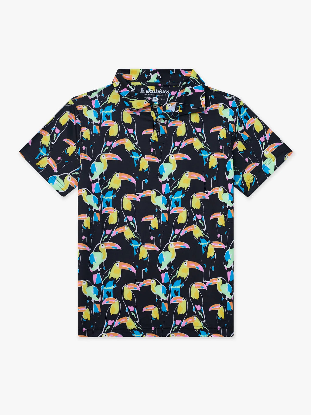 The Toucan Play At That Game (Boys Performance Polo)- Black