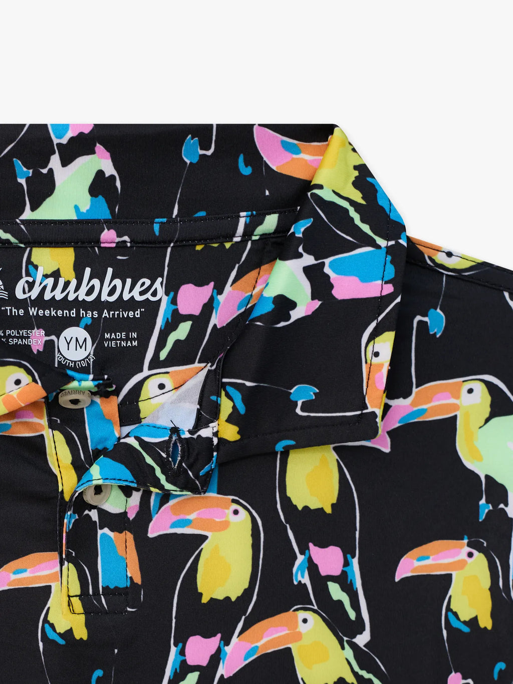 The Toucan Play At That Game (Boys Performance Polo)- Black