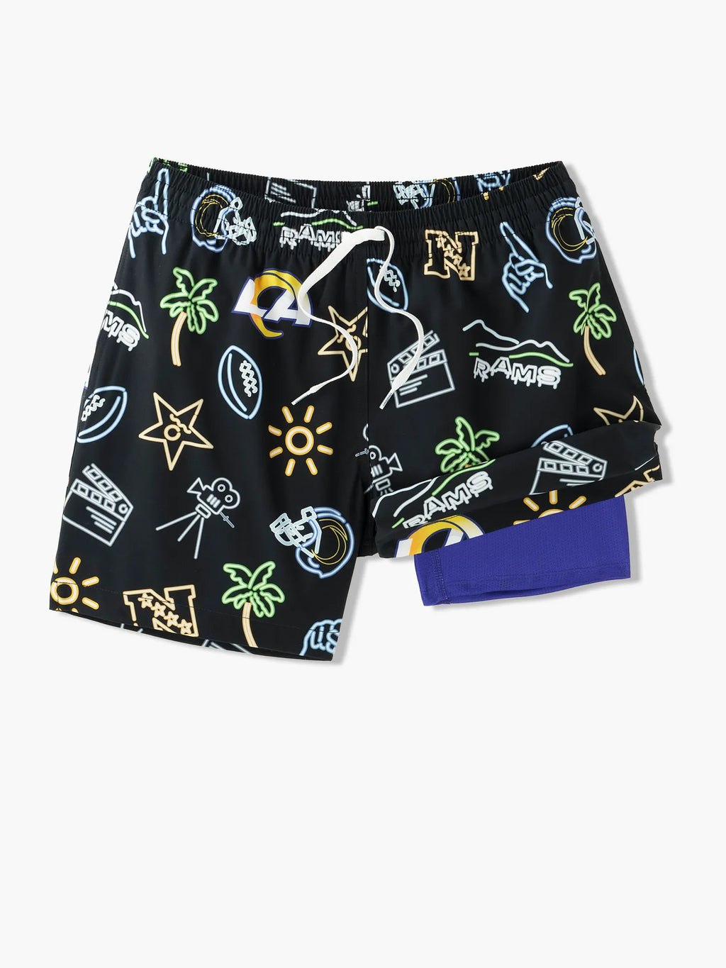 The Neon Rams 5.5" (NFL Classic Lined Swim Trunks)