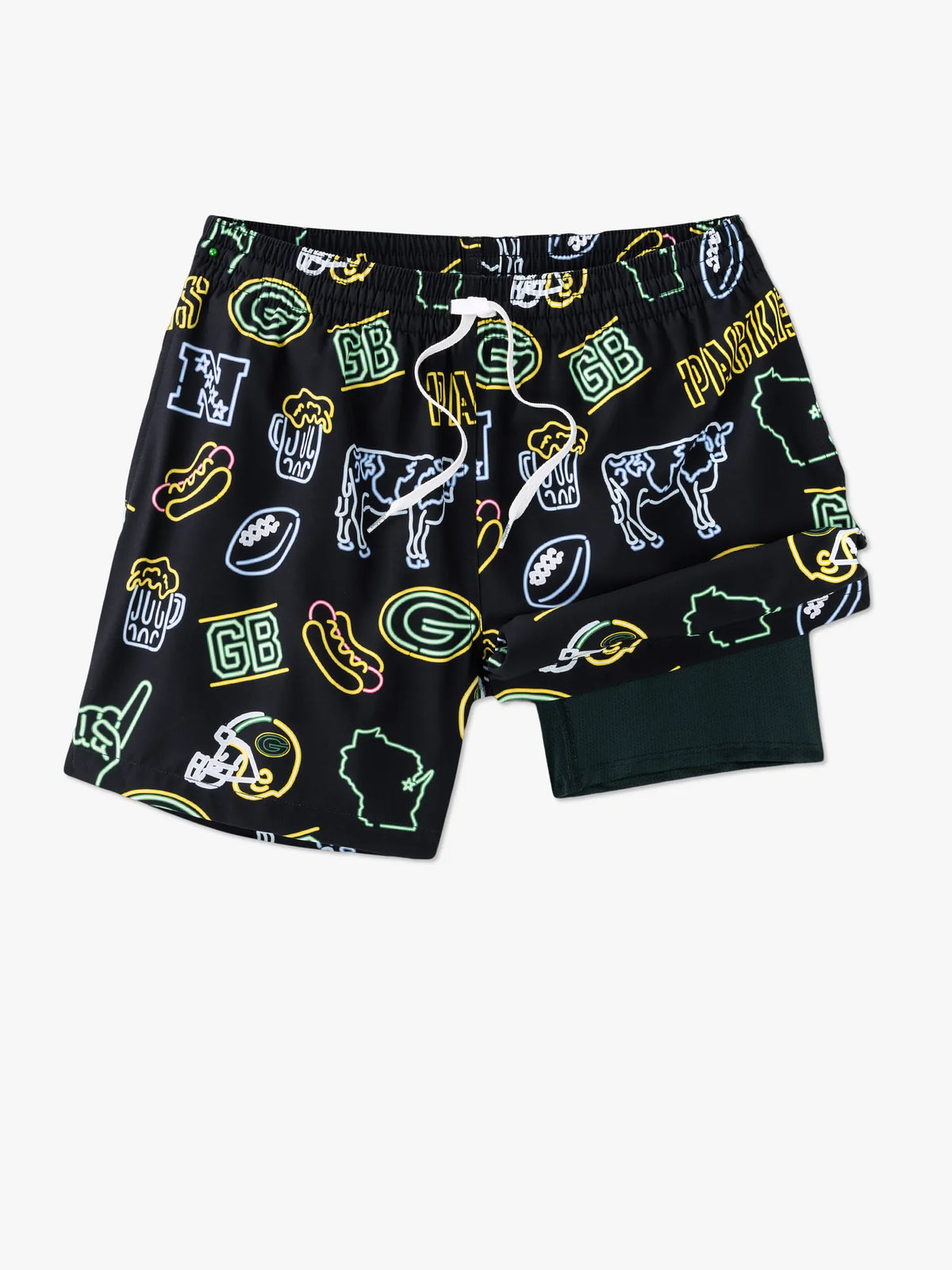 The Neon Packers 5.5" (NFL Classic Lined Swim Trunks)